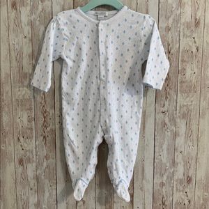 LIKE NEW Kissy Kissy Onesie Blue fleur-de-lis - 6-9 month